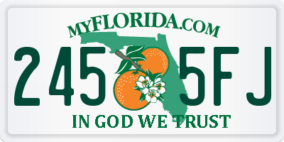 FL license plate 2455FJ