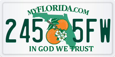 FL license plate 2455FW
