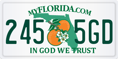 FL license plate 2455GD