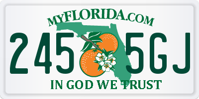 FL license plate 2455GJ