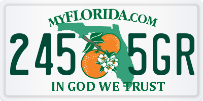 FL license plate 2455GR