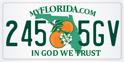 FL license plate 2455GV