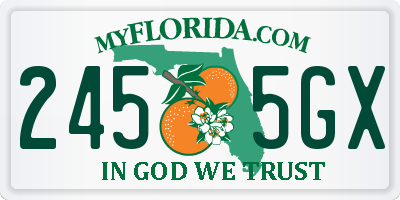 FL license plate 2455GX