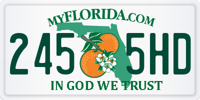 FL license plate 2455HD
