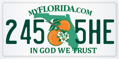 FL license plate 2455HE