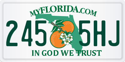 FL license plate 2455HJ