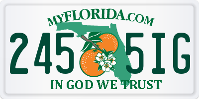FL license plate 2455IG