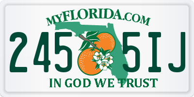 FL license plate 2455IJ