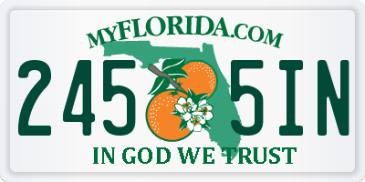FL license plate 2455IN