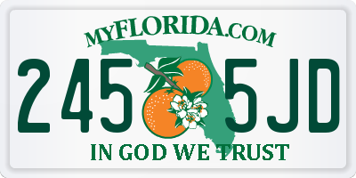 FL license plate 2455JD