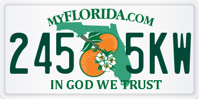 FL license plate 2455KW