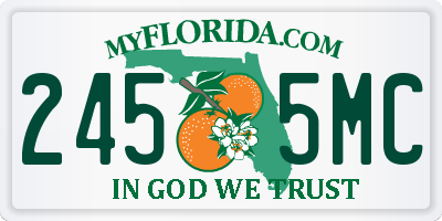 FL license plate 2455MC