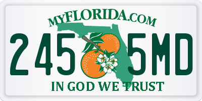 FL license plate 2455MD