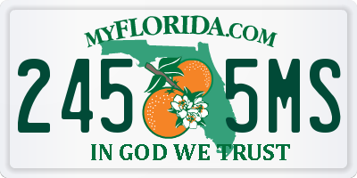 FL license plate 2455MS
