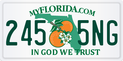 FL license plate 2455NG