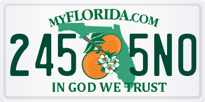 FL license plate 2455NO