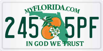 FL license plate 2455PF