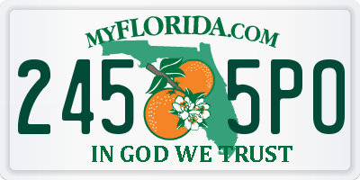 FL license plate 2455PO