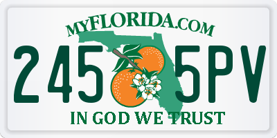 FL license plate 2455PV