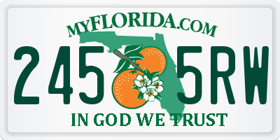 FL license plate 2455RW