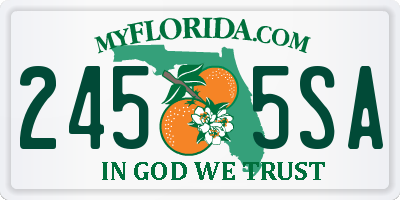 FL license plate 2455SA