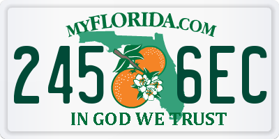 FL license plate 2456EC