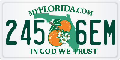 FL license plate 2456EM