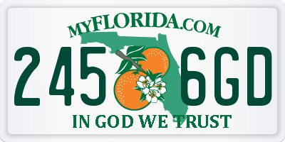 FL license plate 2456GD