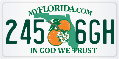 FL license plate 2456GH
