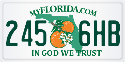 FL license plate 2456HB