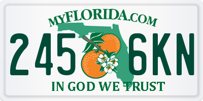 FL license plate 2456KN
