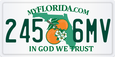 FL license plate 2456MV