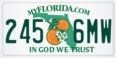 FL license plate 2456MW