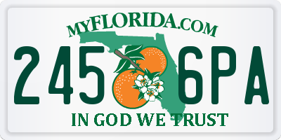 FL license plate 2456PA