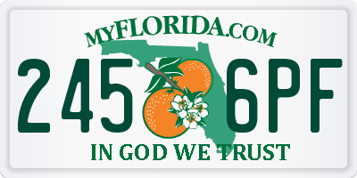 FL license plate 2456PF