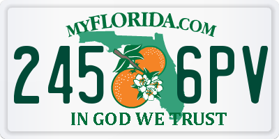 FL license plate 2456PV