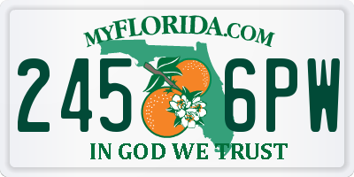 FL license plate 2456PW
