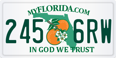 FL license plate 2456RW