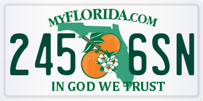 FL license plate 2456SN