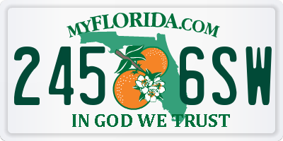 FL license plate 2456SW