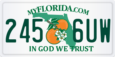 FL license plate 2456UW