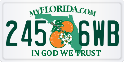 FL license plate 2456WB