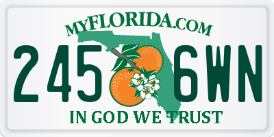 FL license plate 2456WN