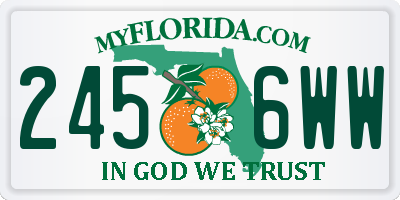 FL license plate 2456WW