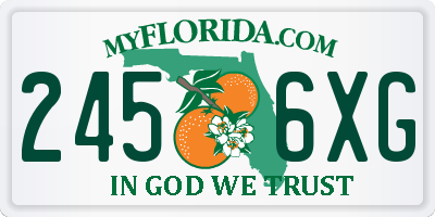 FL license plate 2456XG