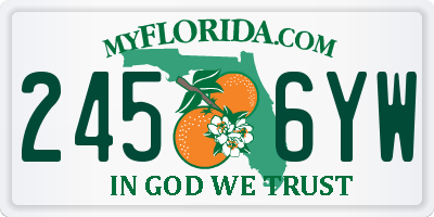 FL license plate 2456YW