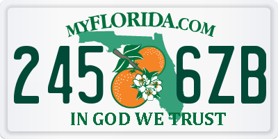 FL license plate 2456ZB