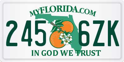 FL license plate 2456ZK