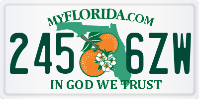 FL license plate 2456ZW