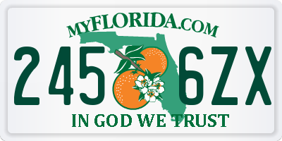 FL license plate 2456ZX